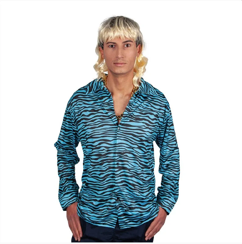 Adults Exotic Tiger Joe Tiger King Shirt Costume Accessory Ribbed Striped Patterned