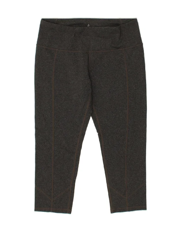 PRANA Womens Capri Leggings UK 14 Large Grey Flecked Nylon Fashionable Fitted Workout Leggings PRANA Womens Capri Leggings UK 14 Large Grey Flecked Nylon Fashionable Fitted Workout Leggings