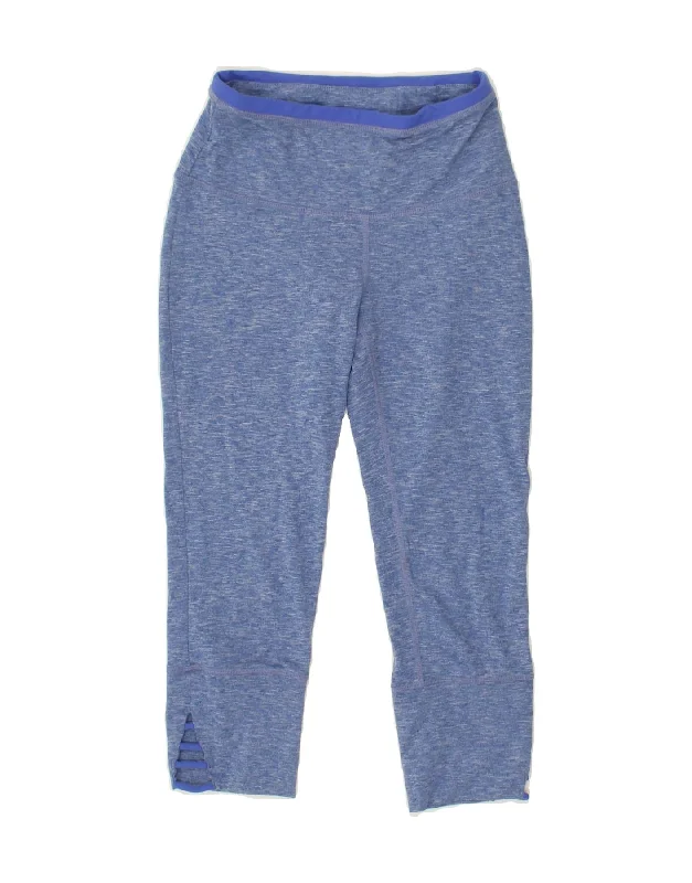 PRANA Womens Capri Leggings UK 6 XS Blue Flecked Polyester Trendy Seamless Sports Leggings PRANA Womens Capri Leggings UK 6 XS Blue Flecked Polyester Trendy Seamless Sports Leggings