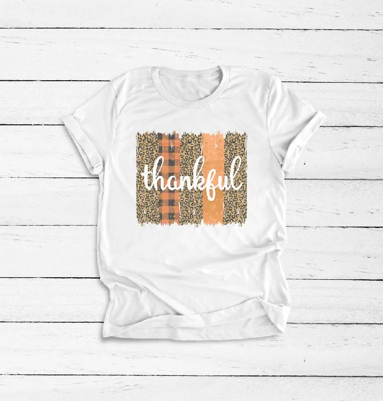 Adult Thankful Fall T-Shirt Casual Formal Business