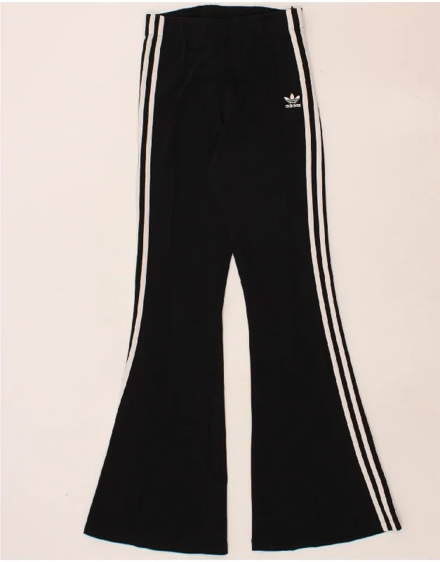 ADIDAS Womens Flare Leggings UK 8 Small Black Polyester Trendy Ombre Effect Leggings