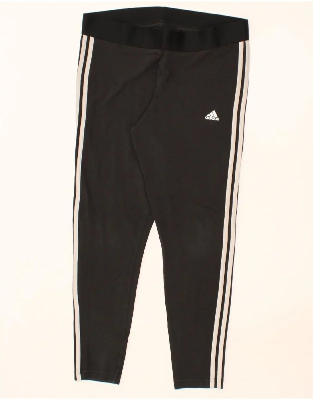 ADIDAS Womens Leggings UK 20/22 XL  Black Comfortable Slip-On Leggings