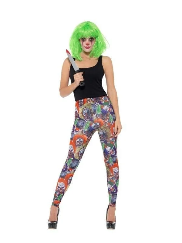 Creepy Clown Leggings Adult Multi Fashionable Solid Color Tights