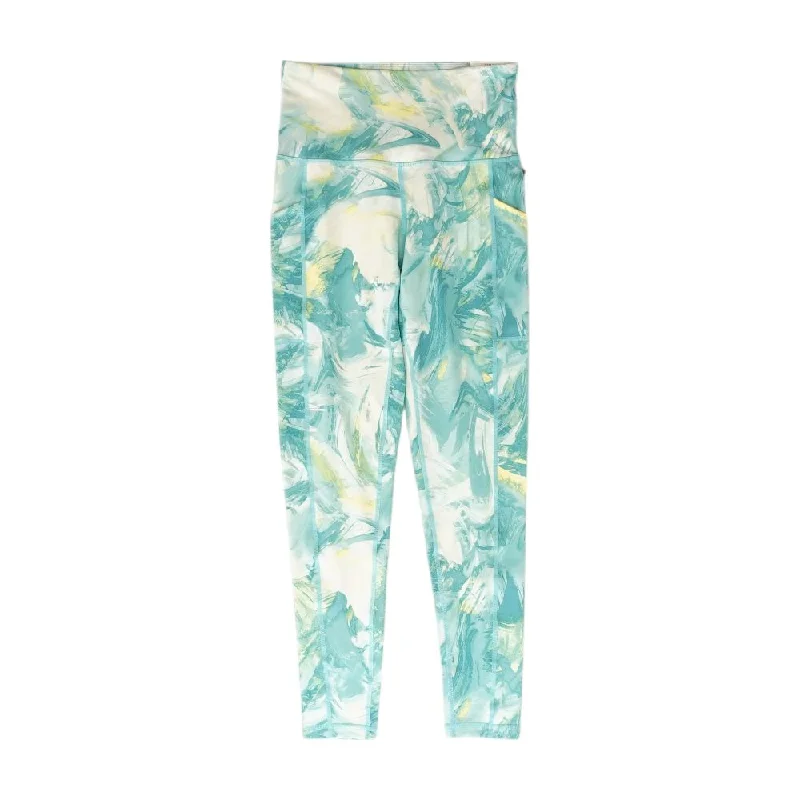 Green Graphic Leggings Trendy Tie-Dye Leggings