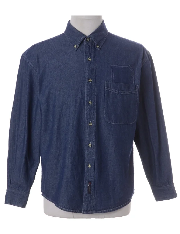 Label Callum Denim Double Pocket Shirt Boxy Fit Fitted Loose