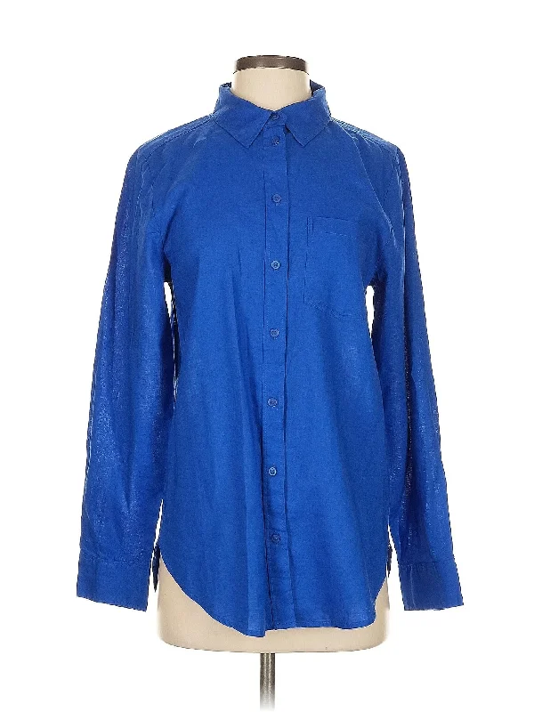 Long Sleeve Button Down Shirt Chenille Brocade Lace