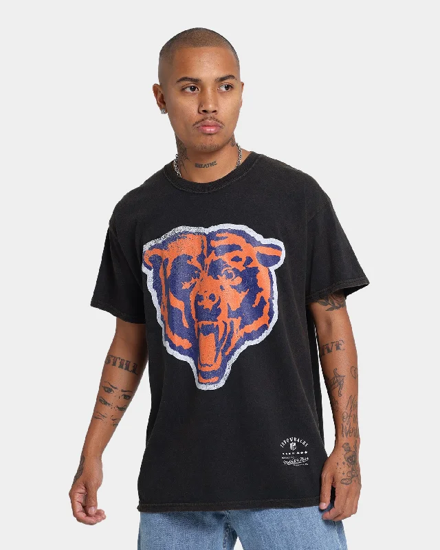 Mitchell & Ness Chicago Bears Oversized Logo Short Sleeve Vintage T-Shirt Vintage Black Polka Dot Checkered Tartan