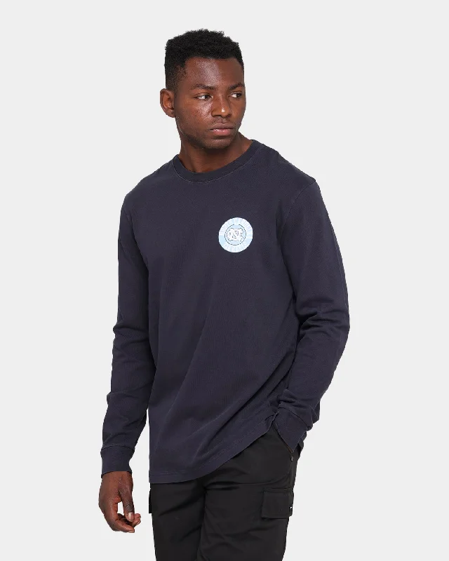 NATIONAL COLLEGIATE ATHLETIC ASSC UNC Team Crest Jeaner Long Sleeve T-Shirt Vintage Black Spandex Blend Rayon Blend Denim Blend