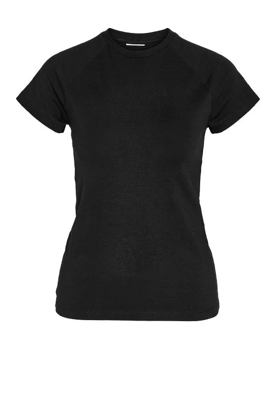 Noisy May Katinka Raglan Round Neck T-Shirt, Black V-Neck T-Shirt Long Sleeve Cotton