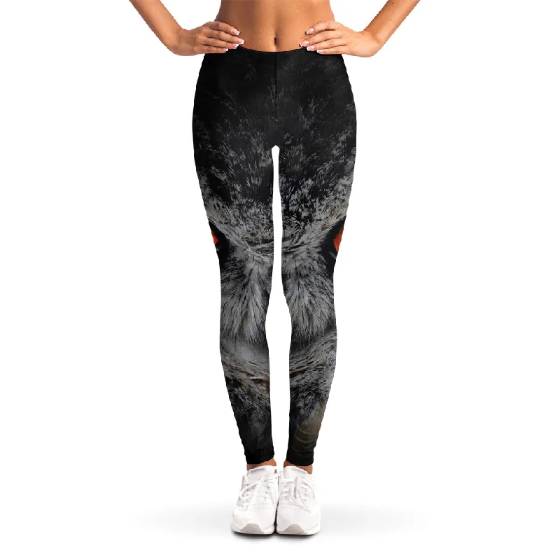 Owl Eyes Print Women's Leggings Elegant Casual Fit Leggings