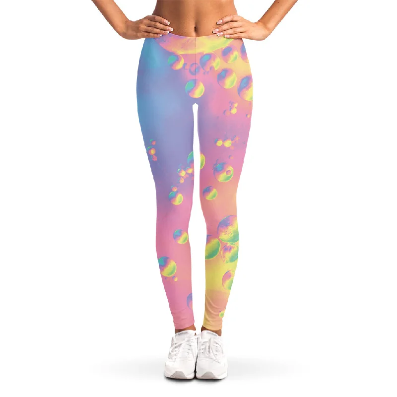 Pastel Acid Melt Print Women's Leggings Trendy Sweat-Wicking Workout Leggings