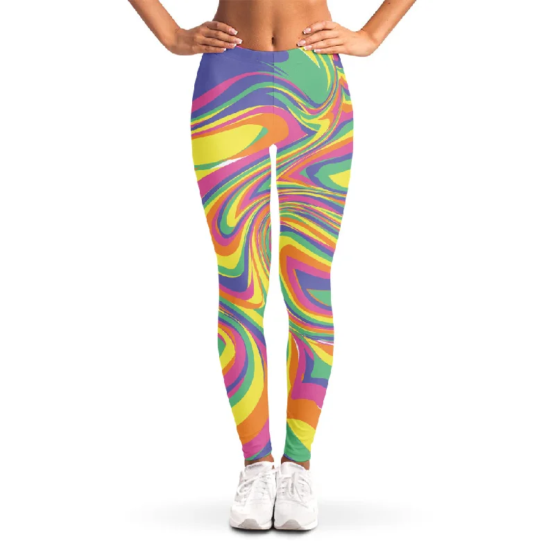 Pastel Rave Print Women's Leggings Chic Smooth Fit Leggings