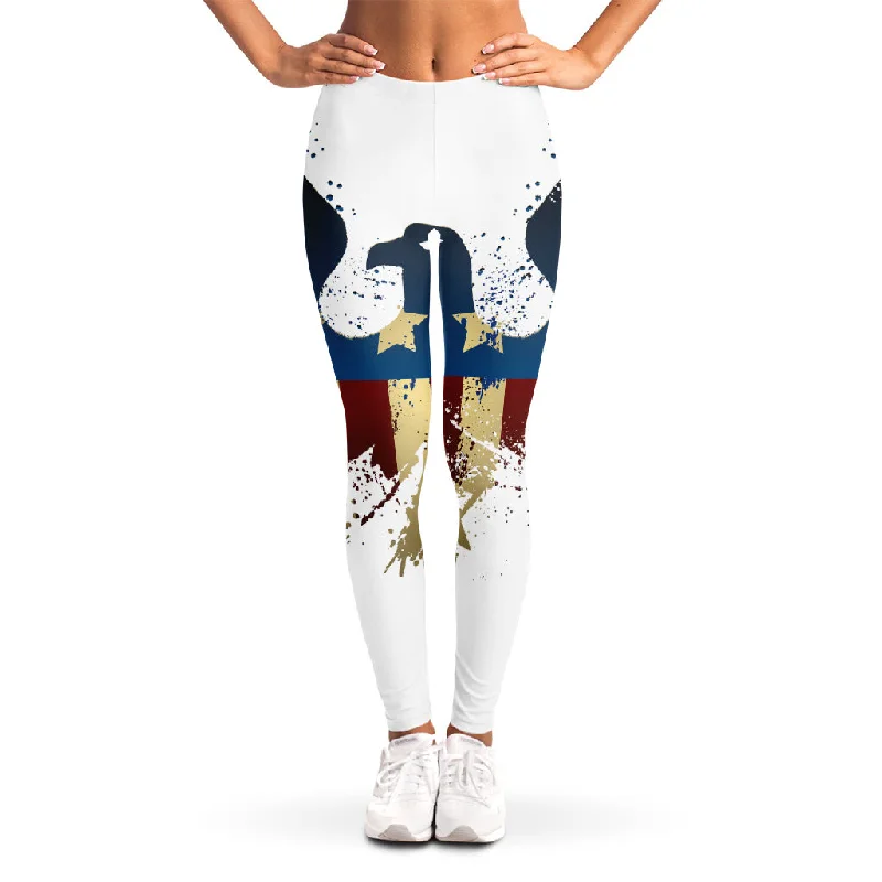 Patriotic American Eagle Print Women's Leggings Comfortable Athletic Tights