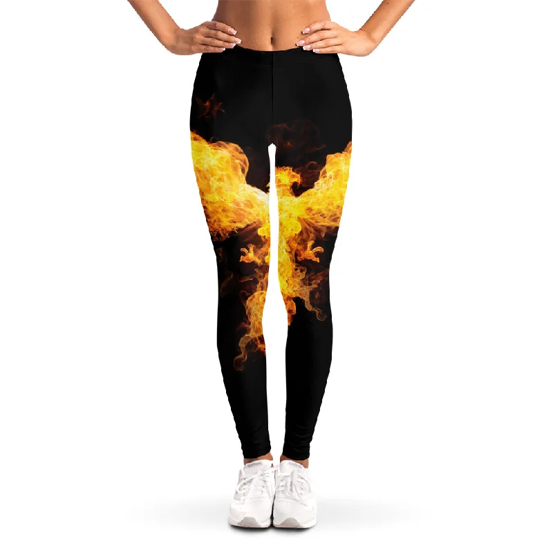 Phoenix Firebird Print Women's Leggings Trendy Seamless Sports Leggings