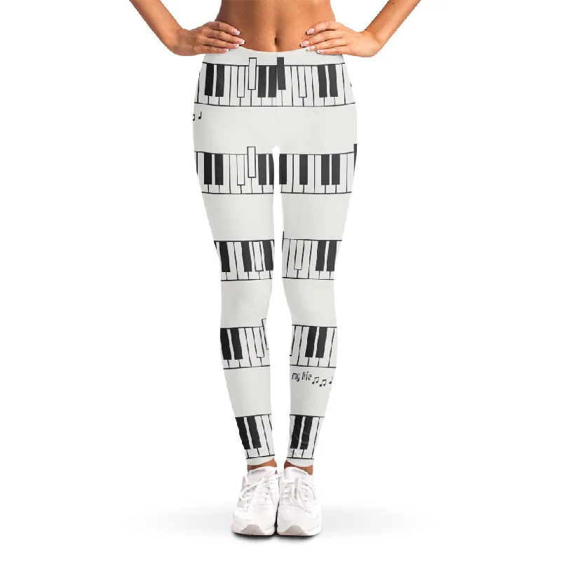 Piano Pattern Print Women's Leggings Comfortable Slim Fit Leggings