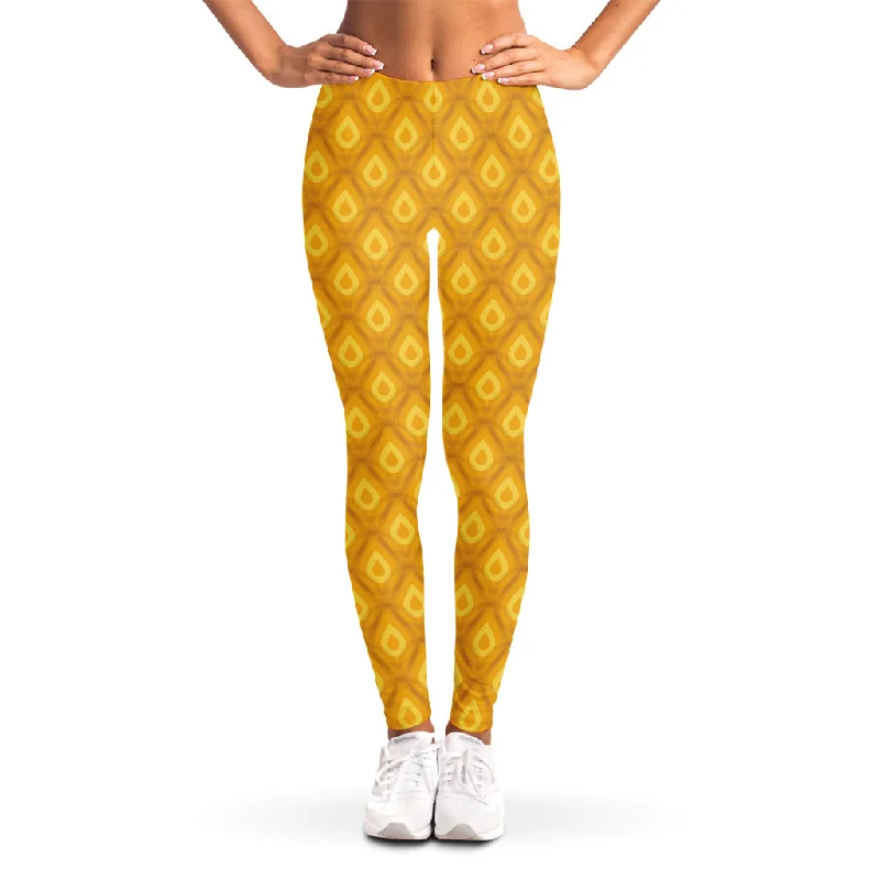 Pineapple Print Women's Leggings Trendy Digital Print Leggings