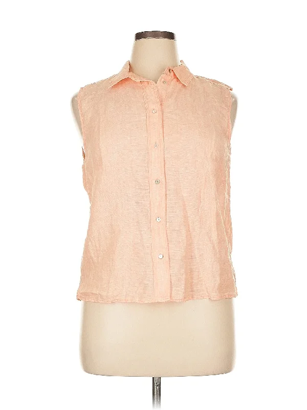 Sleeveless Button Down Shirt Graphic T-Shirt Round Neck Polyester