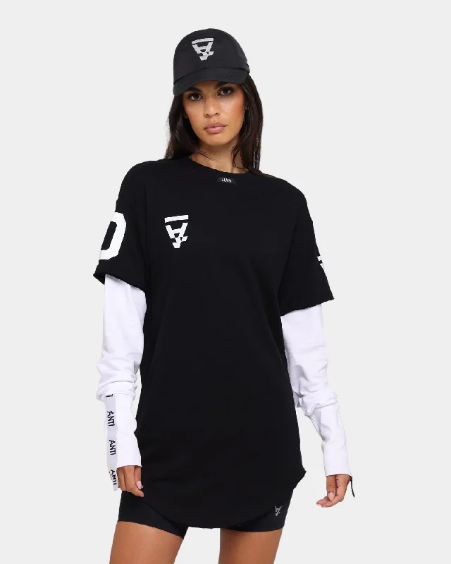 The Anti Order Hyphen ATD Long Sleeve T-Shirt Black/White Ribbed Striped Patterned