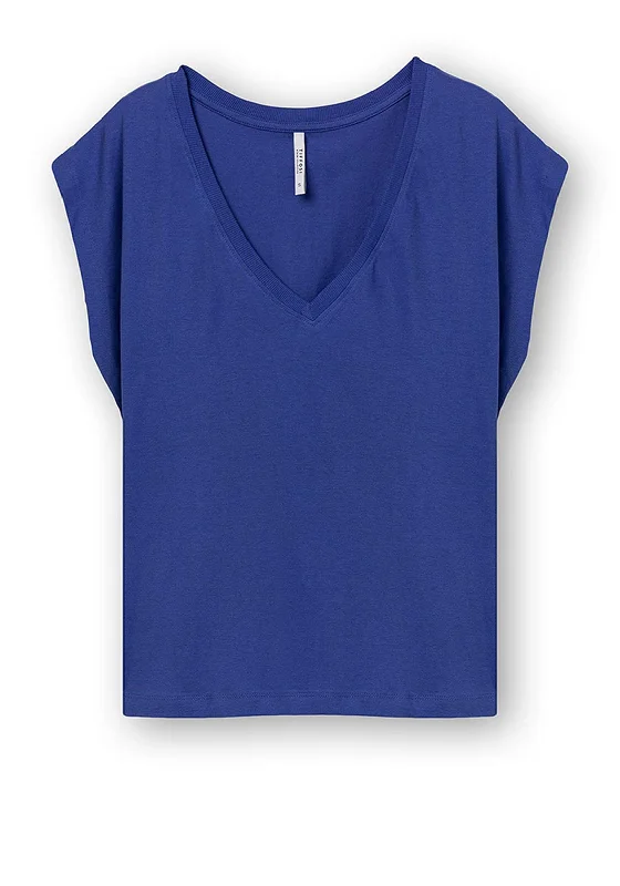 Tiffosi Charlize Basic T-Shirt, Blue Fleece Fabric Down Fabric Feather Fabric